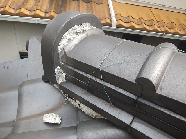 一部剥離が生じた鬼巻き